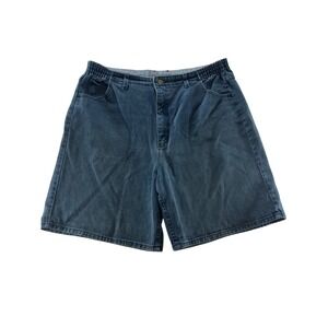 L L Bean Womens Denim Elastic Waist Shorts Blue 20R Relaxed Fit Casual